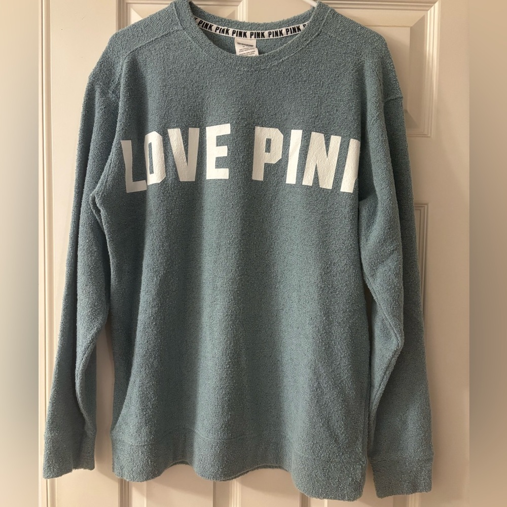 Victoria's Secret PINK Teal Crewneck Sweater